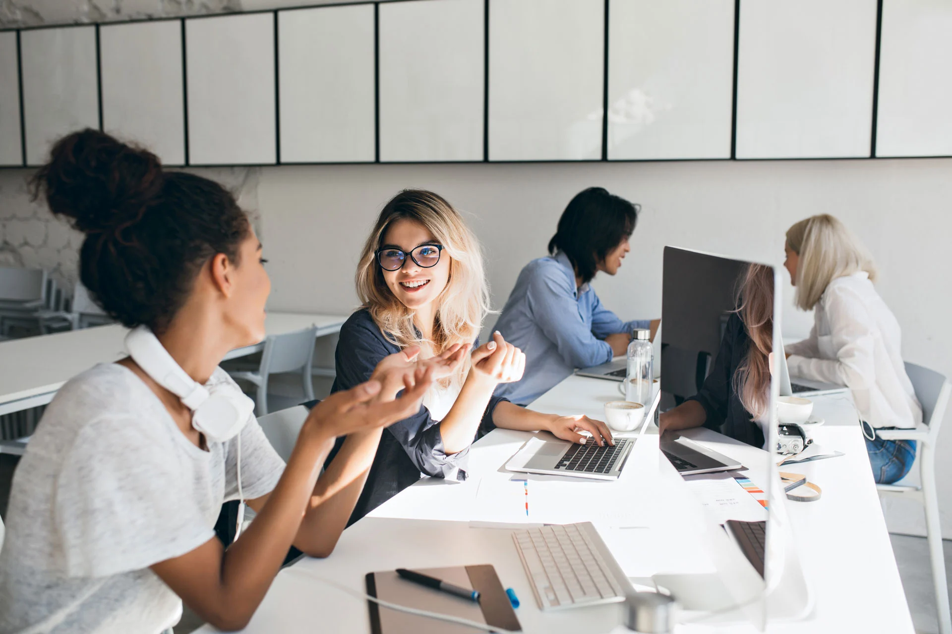 The Bitsbay software engineering team collaborating at work